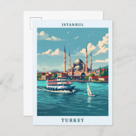 Istanbul Türkei Elegante Art Vintage Postkarte