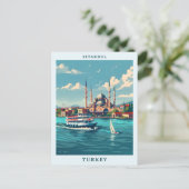 Istanbul Türkei Elegante Art Vintage Postkarte (Stehend Vorderseite)