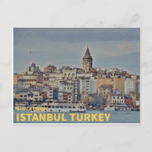 Istanbul Türkei | Galata Tower Postkarte (Vorderseite)