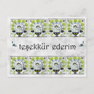 Istanbul, TÜRKEI - Grüne Tile - Vielen Dank Postkarte