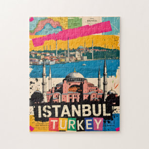 Istanbul Türkei Hagia Sophia Retro Pop Art Reise Puzzle