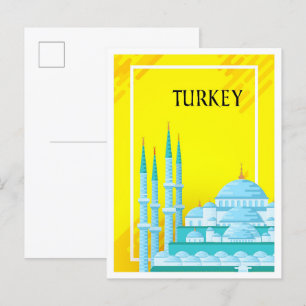 Istanbul Türkei Kunst-Reise-Illustration Postkarte