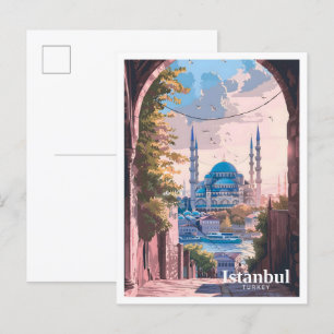 Istanbul Türkei Kunst, Vintage Malerei Postkarte