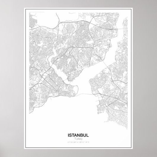 Istanbul, Türkei Minimalistisch Map Poster (Art. 2 (Vorne)