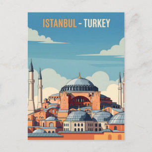 Istanbul Türkei mit Hagia Sophia und Minaretten Postkarte