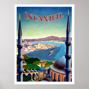 Istanbul, Türkei, Panoramablick auf die Küste Poster