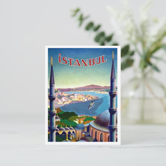 Istanbul, Türkei, Panoramablick auf die Küste Postkarte (Stehend Vorderseite)