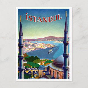 Istanbul, Türkei, Panoramablick auf die Küste Postkarte