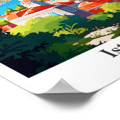 Istanbul Türkei Reisen Vintage Illustration Poster (Ecke)