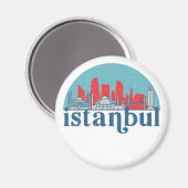 Istanbul Türkei Retro City Skyline Stadtbild Kunst Magnet (Vorderseite/Rückseite)