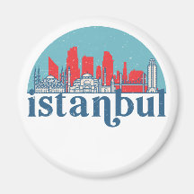 Istanbul Türkei Retro City Skyline Stadtbild Kunst