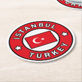 Istanbul Türkei Runder Pappuntersetzer (Angewinkelt)
