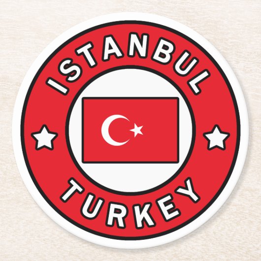 Istanbul Türkei Runder Pappuntersetzer (Vorderseite)