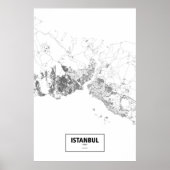 Istanbul, Türkei (schwarz auf weiß) Poster (Vorne)