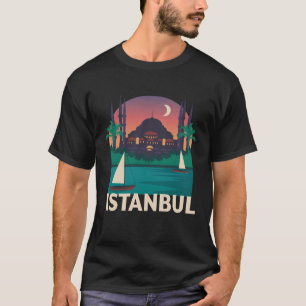 Istanbul Türkei Stadt Skyline Silhouette Umriss Sk T-Shirt