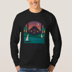 Istanbul Türkei Stadt Skyline Silhouette Umriss Sk T-Shirt