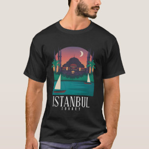Istanbul Türkei Stadt Skyline Silhouette Umriss Sk T-Shirt