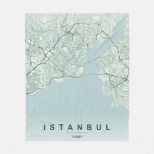 Istanbul Türkei Stadtplan Minimales Design Fleecedecke