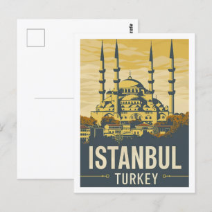 Istanbul Türkei Vintag Bekannter Reiseort Postkarte