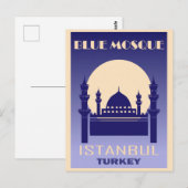 Istanbul Türkei Vintag Blue Mosque Travel Postkarte (Vorne/Hinten)
