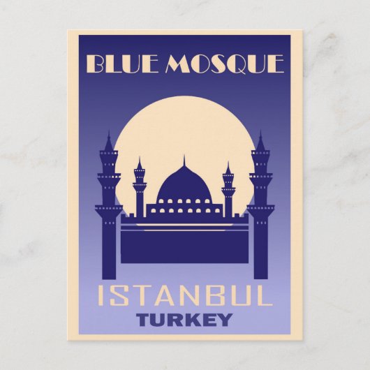 Istanbul Türkei Vintag Blue Mosque Travel Postkarte (Vorderseite)