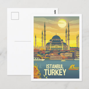 Istanbul Türkei Vintage Berühmter Reiseort Postkarte
