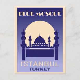 Istanbul Türkei Vintage Blaue Moschee Reise Postkarte