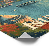 Istanbul Türkei Vintage Kunstreise Poster (Ecke)