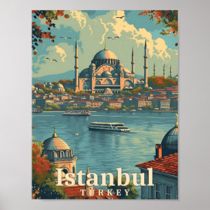 Istanbul Türkei Vintage Kunstreise Poster