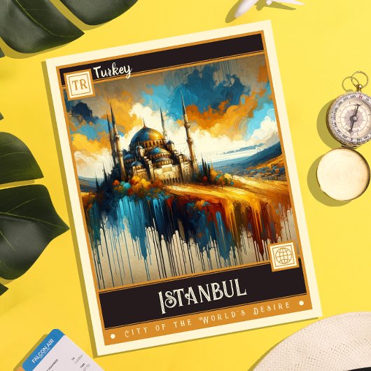 Istanbul, Türkei | Vintage Malerei Postkarte