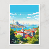 Istanbul Türkei Vintage Reise Illustration Postkarte (Vorderseite)