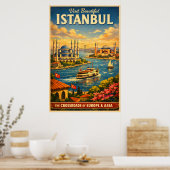 Istanbul Türkei - Vintage Reiseplakat Poster (Küche)