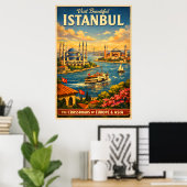 Istanbul Türkei - Vintage Reiseplakat Poster (Heimbüro)