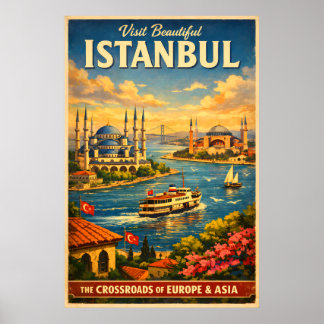 Istanbul Türkei - Vintage Reiseposter Poster