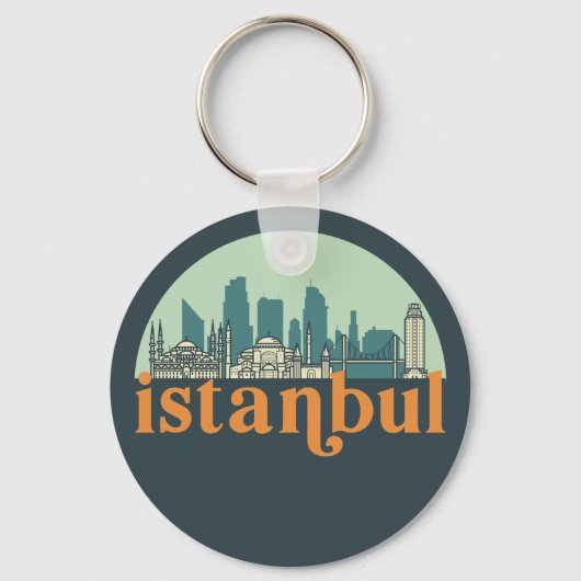 Istanbul Türkei Vintage Stadt Skyline Stadtbild Ku Schlüsselanhänger (Vorderseite)
