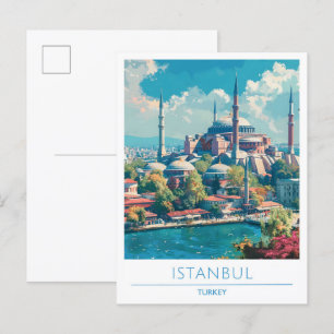 Istanbul Türkei Vintage Travel Postkarte
