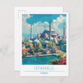 Istanbul Türkei Vintage Travel Postkarte (Vorne/Hinten)