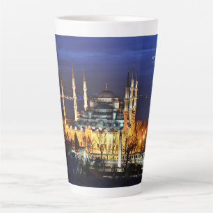 Istanbul Turkey Blue Mosque Night Fotografy Milchtasse