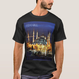 Istanbul Turkey Blue Mosque Night Fotografy T-Shirt