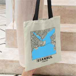Istanbul, Turkey City Map Tote Bag Tragetasche