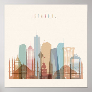 Istanbul, Turkey City Skyline Poster