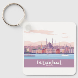 Istanbul Turkey Pastel Travel Design Schlüsselanhänger