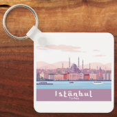 Istanbul Turkey Pastel Travel Design Schlüsselanhänger (Vorderseite)