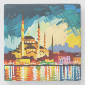 Istanbul Turkey Souvenir Steinuntersetzer (Vorderseite)