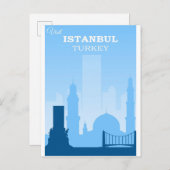 Istanbul Turkey Vintage Travel Poster Postkarte (Vorne/Hinten)