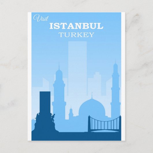 Istanbul Turkey Vintage Travel Poster Postkarte (Vorderseite)