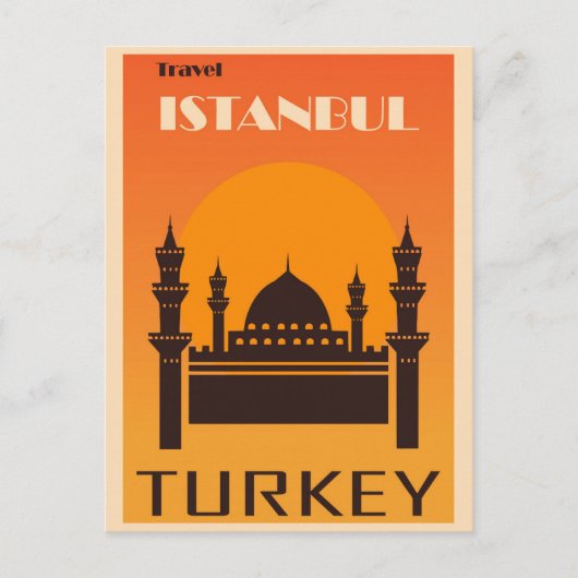 Istanbul Turkey Vintage Travel Poster Postkarte (Vorderseite)