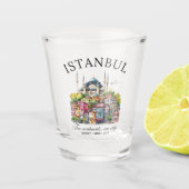 Istanbul Turkey Watercolor art city  Schnapsglas (Vorderseite)