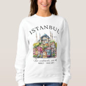 Istanbul Turkey Watercolor City Sweatshirt (Vorderseite)