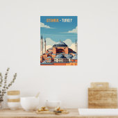 Istanbul Turkey with hagia Sophia and minarets Poster (Küche)
